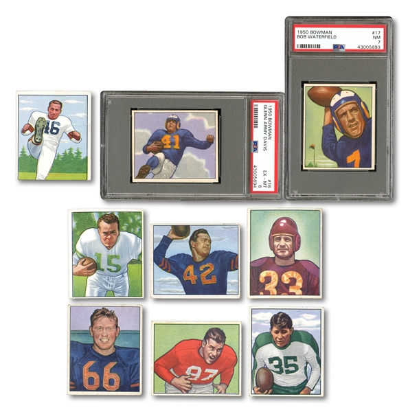 1950 BOWMAN FOOTBALL COMPLETE SET OF (144) WITH TWO PSA GRADED