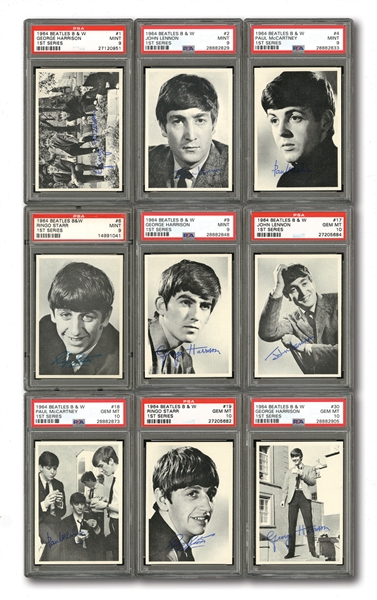 1964 TOPPS BEATLES BLACK & WHITE 1ST SERIES COMPLETE SET OF (60) – THE #2 CURRENT & ALL-TIME FINEST SET ON PSA SET REGISTRY