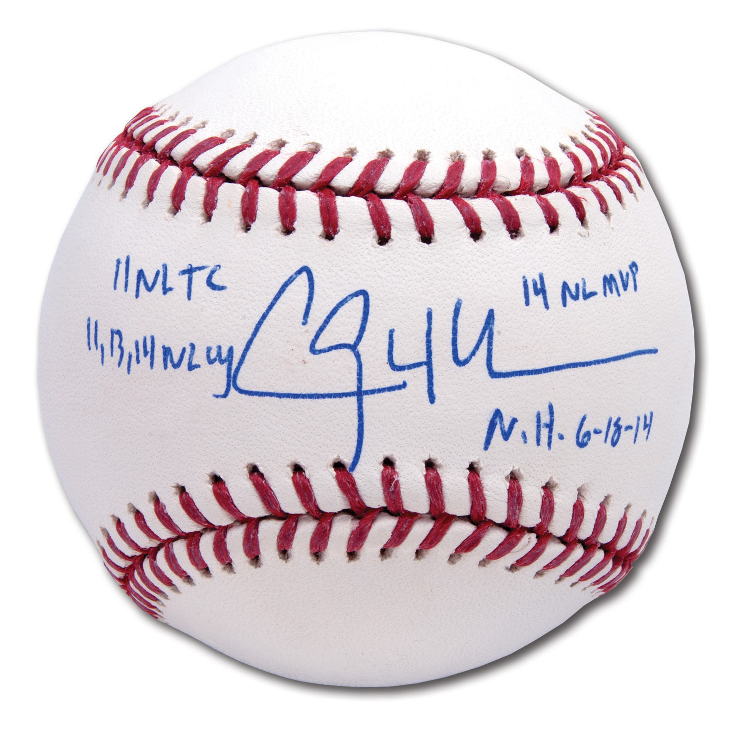 Lot Detail - CLAYTON KERSHAW SINGLE SIGNED & STATS INSCRIBED OML (MANFRED)  BASEBALL – LE 3/6 (FANATICS AUTH.)