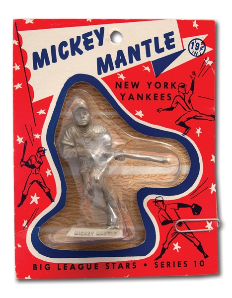 1956 "BIG LEAGUE STARS" MICKEY MANTLE STATUE WITH ORIGINAL CARD PACKAGE