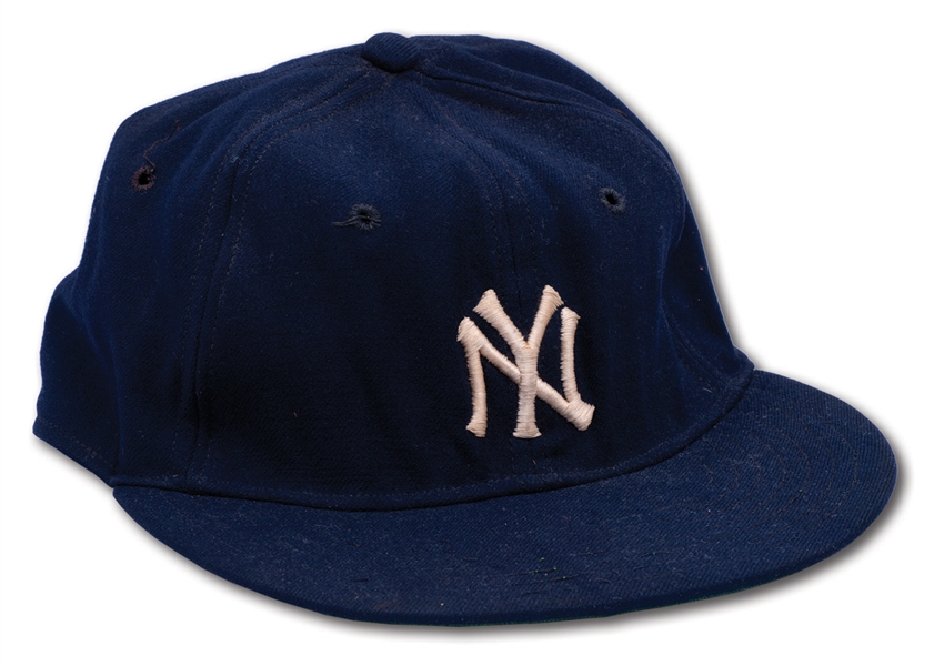 C. 1950S MICKEY MANTLE NEW YORK YANKEES GAME USED CAP (MEARS LOA)