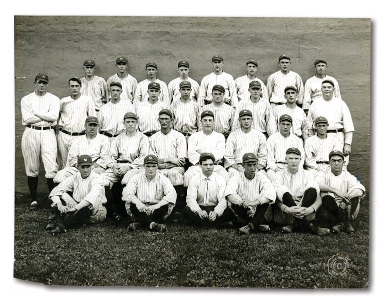1916 NEW YORK YANKEES LARGE FORMAT (10" BY 13") TEAM PHOTOGRAPH BY BROWN BROTHERS, NEW YORK