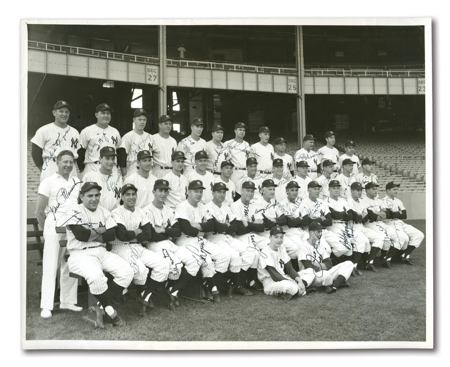 Lot Detail - 1951 NEW YORK YANKEES TEAM SIGNED PHOTOGRAPH FEATURING ...