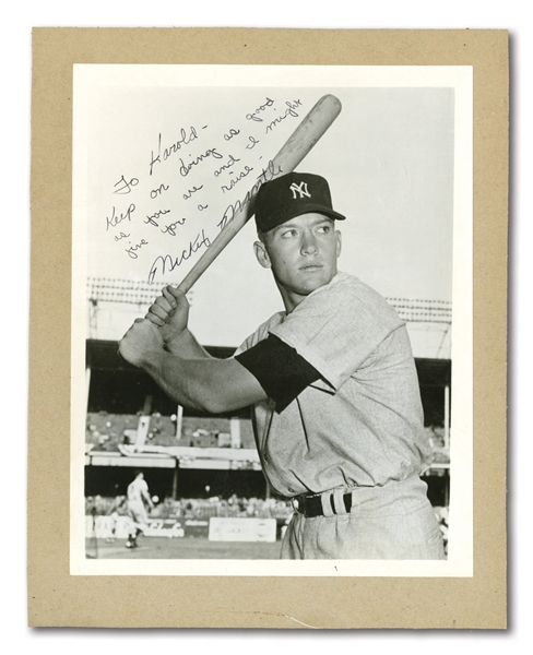 1952 MICKEY MANTLE AUTOGRAPHED 8” BY 10” ORIGINAL PHOTOGRAPH BY DON WINGFIELD USED FOR HIS WHEATIES CARD