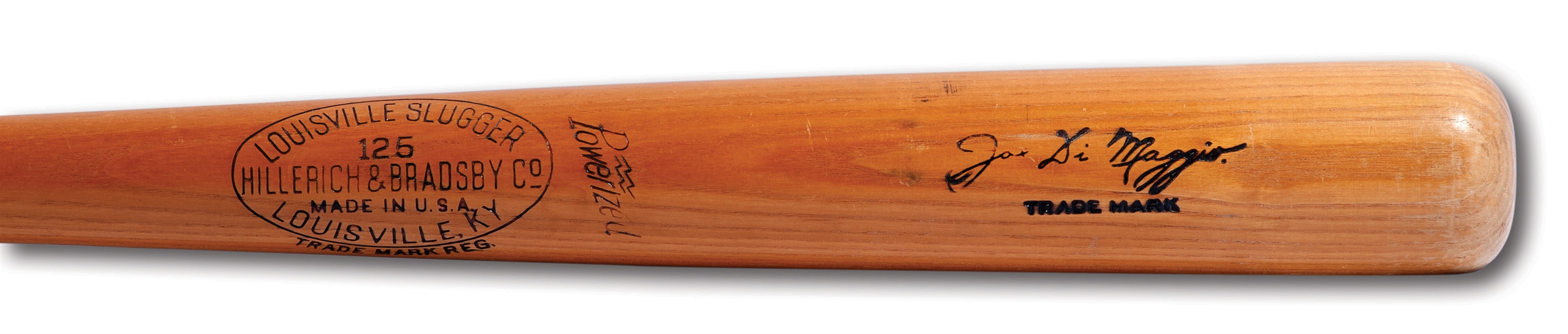 1947 JOE DiMAGGIO HILLERICH & BRADSBY PROFESSIONAL MODEL GAME ISSUED BAT (PSA/DNA LOA FROM TAUBE)