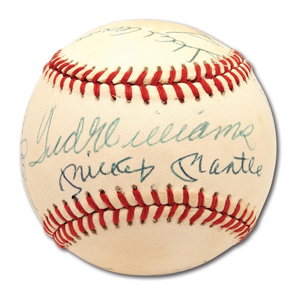 500 HOME RUN CLUB MULTI-SIGNED OAL (BROWN) BASEBALL WITH 11 AUTOGRAPHS
