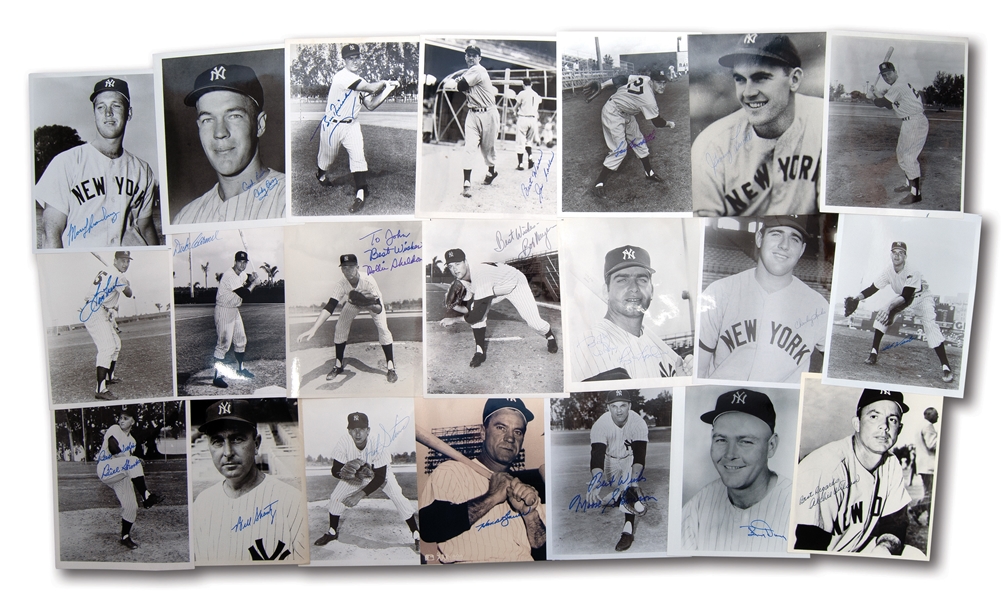 COLLECTION OF (41) 1950S-60S NEW YORK YANKEES STARS AUTOGRAPHED B&W PHOTOGRAPHS