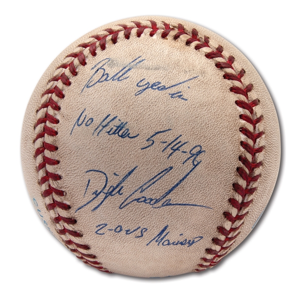 5/14/1996 DWIGHT “DOC” GOODEN NO-HITTER GAME USED AND SIGNED BASEBALL WITH NOTATION