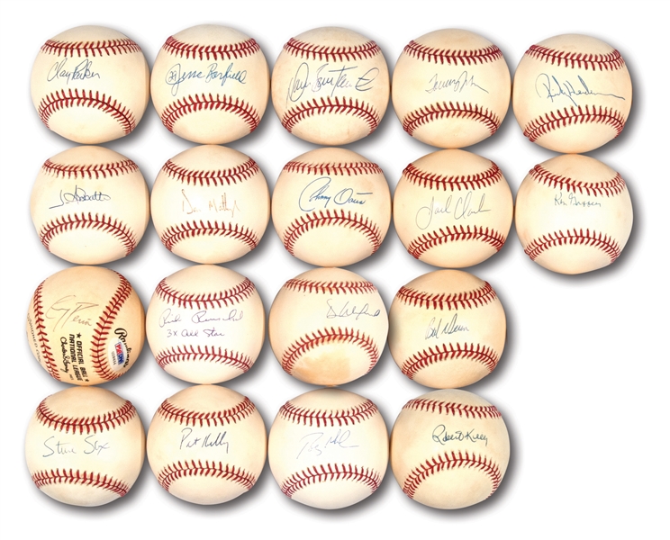 1980S-90S NEW YORK YANKEES SINGLE SIGNED BASEBALL COLLECTION OF (18)