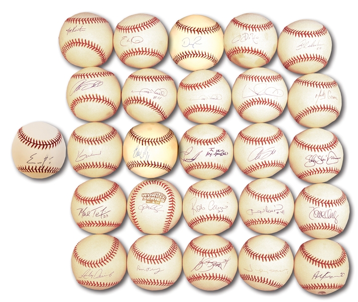 2000S-2010S NEW YORK YANKEES SINGLE SIGNED BASEBALL COLLECTION OF (26)
