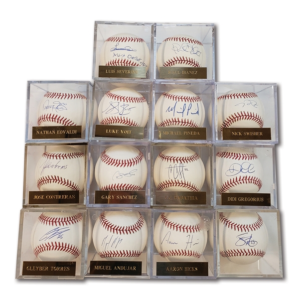 2010S-PRESENT NEW YORK YANKEES SINGLE SIGNED BASEBALL COLLECTION OF (14)
