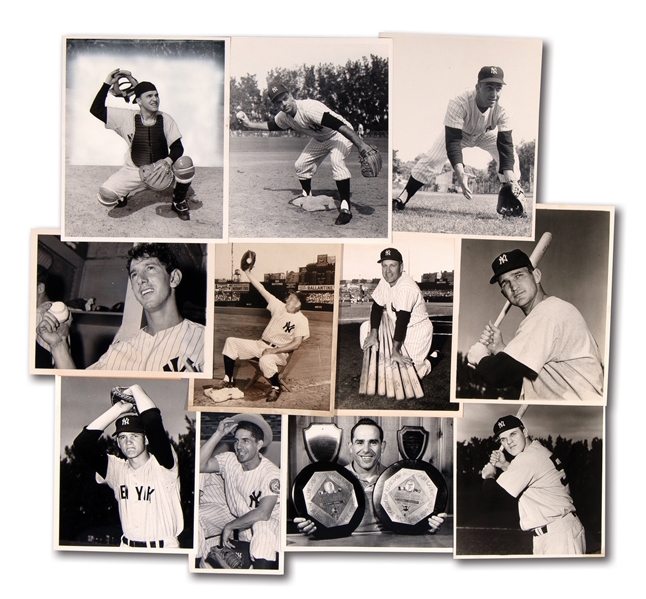 LOT OF (11) 1950S NEW YORK YANKEES INDIVIDUAL PLAYER NEWS SERVICE PHOTOGRAPHS