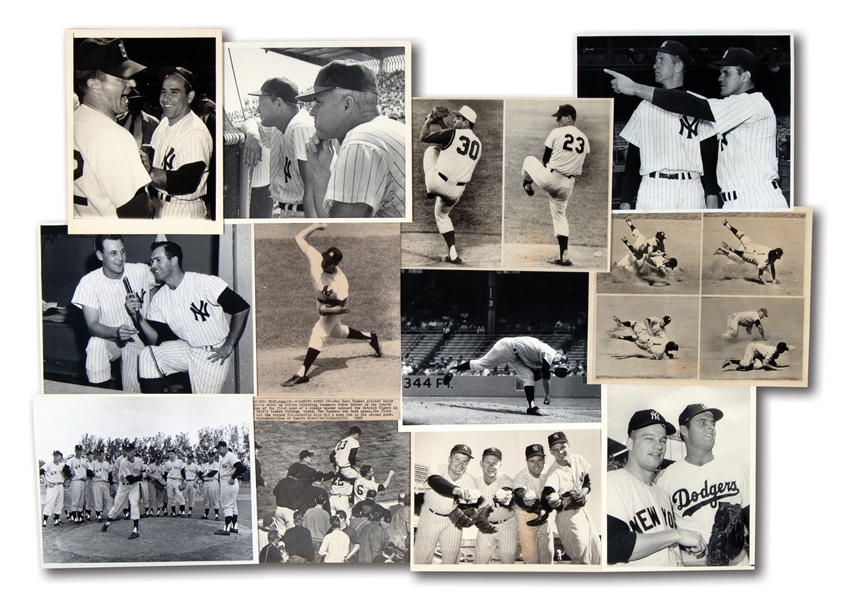 LOT OF (12) 1960S NEW YORK YANKEES NEWS SERVICE PHOTOGRAPHS