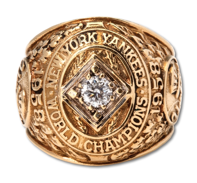 BILL "MOOSE" SKOWRONS 1958 NEW YORK YANKEES WORLD SERIES CHAMPIONS 14K GOLD RING