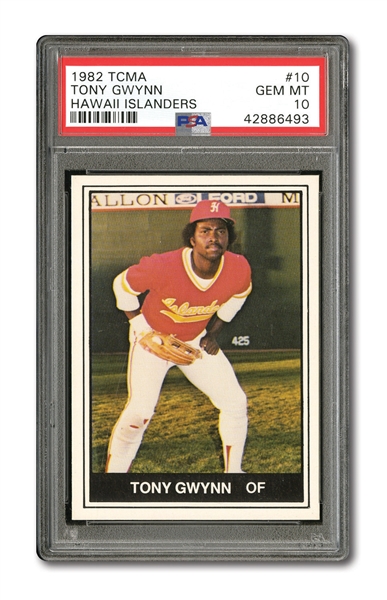 1982 TCMA HAWAII ISLANDERS #10 TONY GWYNN ROOKIE PSA GEM-MT 10