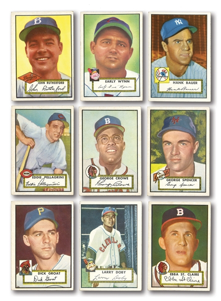 1952 TOPPS BASEBALL STARTER SET OF (127) DIFFERENT INCL. PSA GRADED #261 MAYS AND 17 HIGH #S