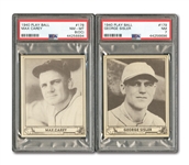 1940 PLAY BALL #179 GEORGE SISLER PSA NM 7 AND #178 MAX CAREY PSA NM-MT 8 (OC)
