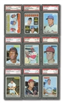 1970 TOPPS BASEBALL NEAR SET (653/720) ALL GRADED PSA NM 7 THROUGH MINT 9 (RANKED #24 WITH 7.91 GPA)