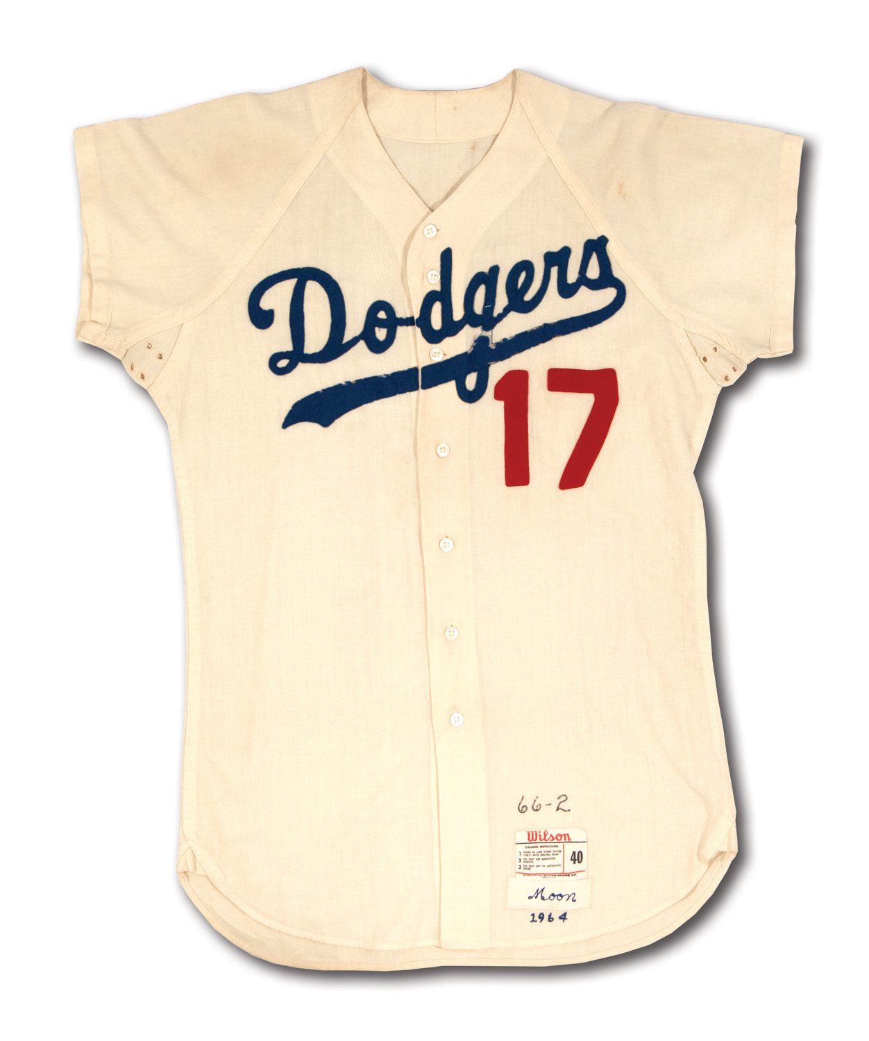 Lot Detail - 1964 WALLY MOON LOS ANGELES DODGERS GAME WORN HOME JERSEY