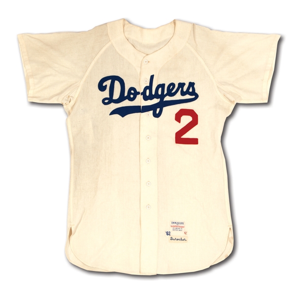 1962 LEO DUROCHER LOS ANGELES DODGERS (COACH) GAME WORN HOME JERSEY (MEARS A10)