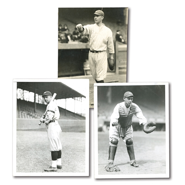 C. 1920 HAROLD "MUDDY" RUEL TRIO OF PHOTOGRAPHS INCL. CHARLES CONLON EXAMPLE (PINSTRIPE DYNASTY COLLECTION)