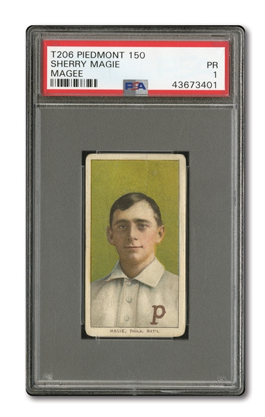 1909-11 T206 SHERRY MAGEE "MAGIE" ERROR PSA PR 1 - THE HOBBYS MOST FAMOUS ERROR CARD WITH TERRIFIC EYE APPEAL!