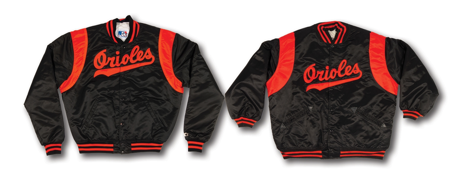 PAIR OF LATE 1970S FRANK ROBINSON (COACH) AND MID-1980S EDDIE MURRAY BALTIMORE ORIOLES GAME WORN WARM-UP JACKETS