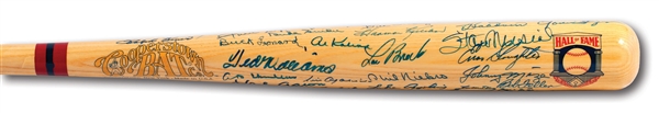 HALL OF FAMER MULTI-SIGNED COOPERSTOWN BAT WITH (50) MINT AUTOGRAPHS INCL. TED WILLIAMS, MAYS, AARON, MUSIAL, ETC.