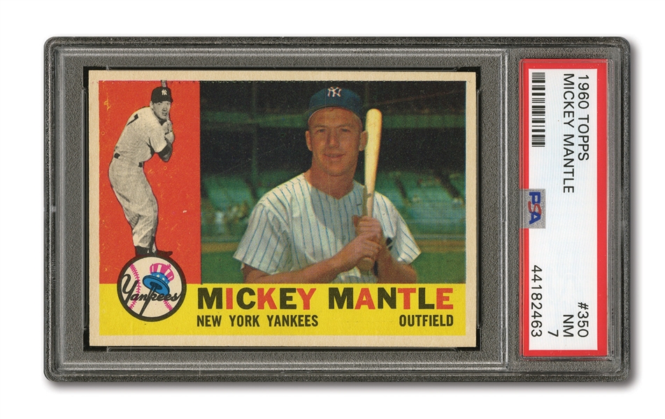 1960 TOPPS #350 MICKEY MANTLE PSA NM 7