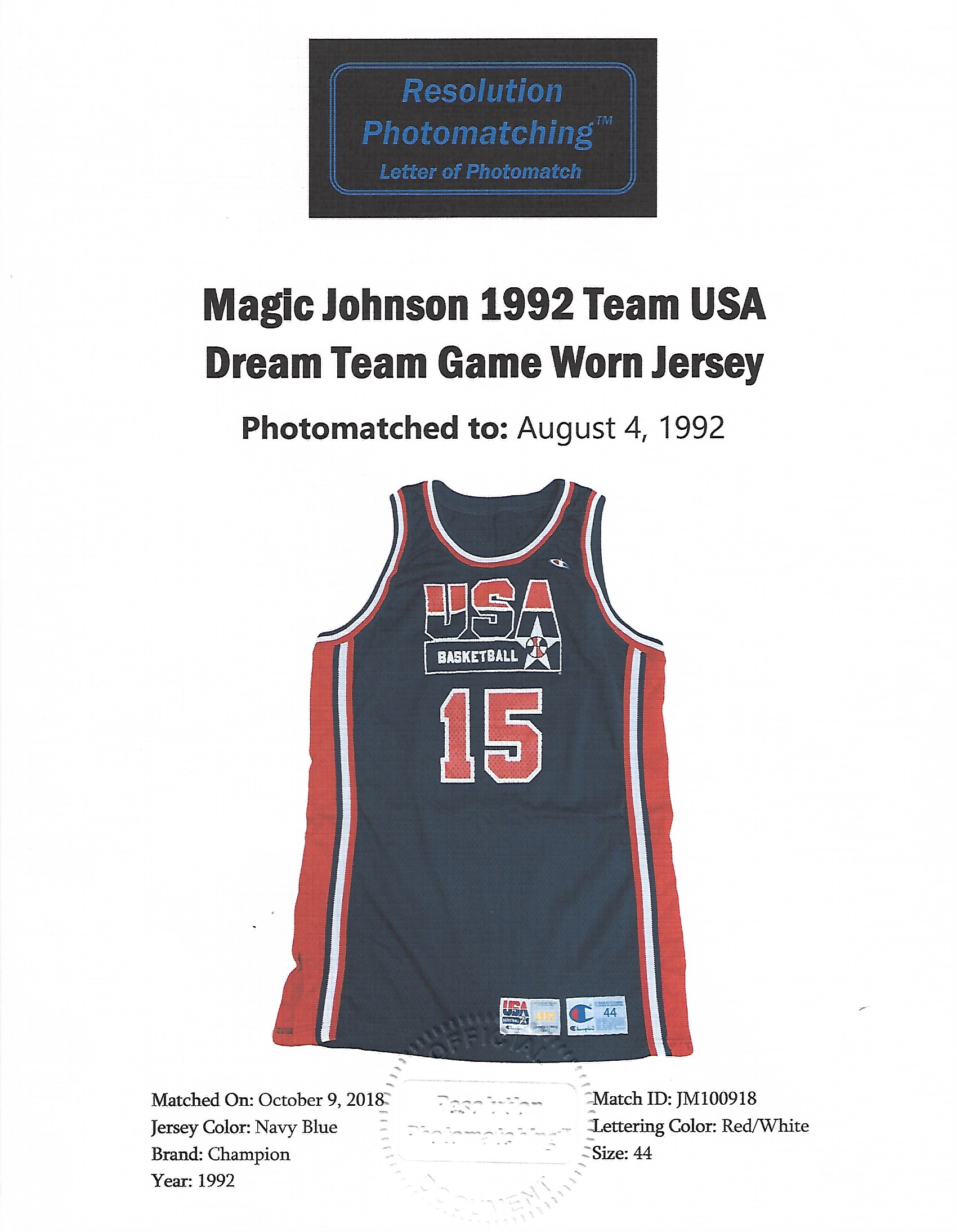 Basketball Jerseys Magic Johnson #15 Team USA Jersey Navy Blue