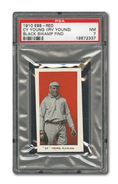 1910 E98 "SET OF 30" CY YOUNG (RED) PSA NM 7 - BLACK SWAMP FIND