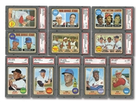 HIGH-GRADE 1968 TOPPS BASEBALL COMPLETE SET OF (598) WITH 11 PSA GRADED NOTABLES INCL.#280 MANTLE PSA MINT 9