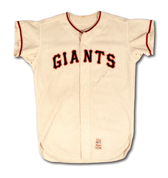 1968 WILLIE MAYS SAN FRANCISCO GIANTS GAME WORN HOME JERSEY WITH TEAM DOCUMENTATION (MEARS A9.5)