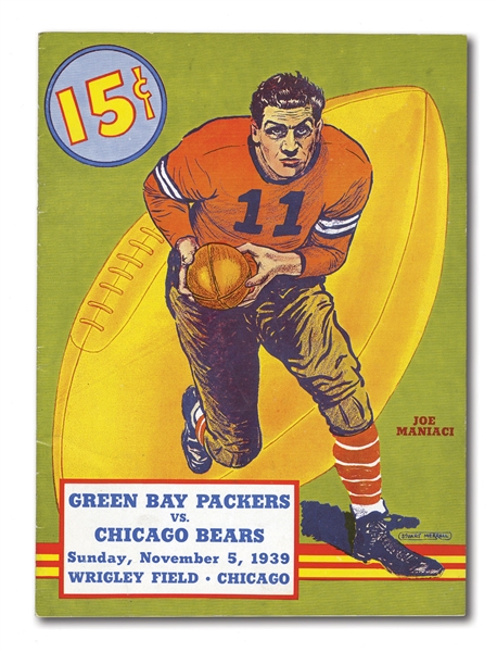 NOV. 6, 1939 CHICAGO BEARS VS. GREEN BAY PACKERS NFL GAME PROGRAM