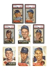 1953 TOPPS BASEBALL AUTOGRAPHED PARTIAL SET (146/274) WITH #53 MANTLE PSA/DNA 8 AUTO.