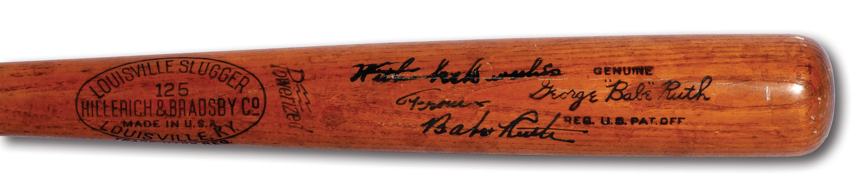 1944-47 BABE RUTH SIGNED HILLERICH & BRADSBY BAT INSCRIBED "WITH BEST WISHES" (PSA/DNA MINT 9) - FINEST KNOWN EXAMPLE!