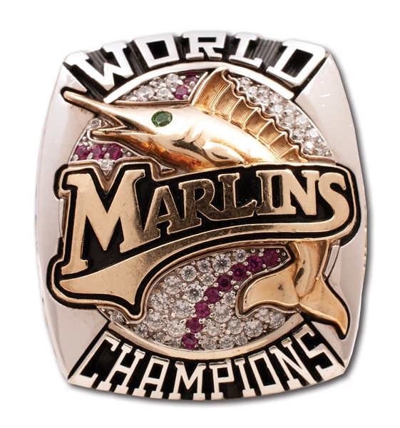 2003 FLORIDA MARLINS WORLD SERIES CHAMPIONS 10K GOLD RING ISSUED TO TEAM CHEF