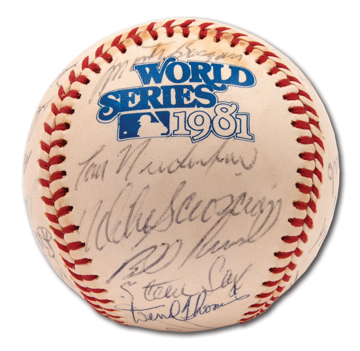 Lot Detail - 1981 LOS ANGELES DODGERS WORLD CHAMPIONS TEAM SIGNED OFFICIAL  WORLD SERIES (KUHN) BASEBALL WITH 27 AUTOS.