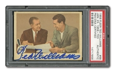 1959 FLEER TED WILLIAMS AUTOGRAPHED CARD #68 "TED SIGNS"