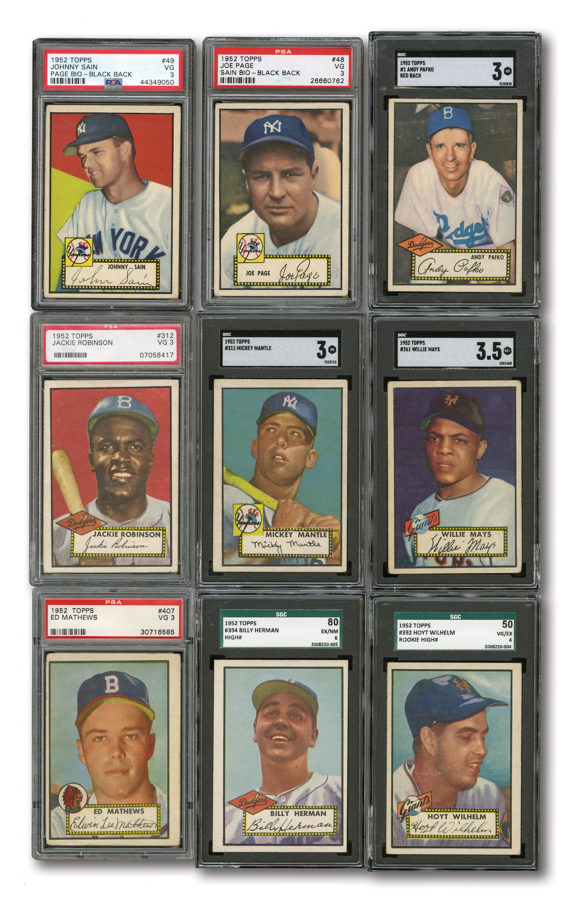 Lot Detail - 1952 TOPPS BASEBALL COMPLETE MASTER SET WITH (491 