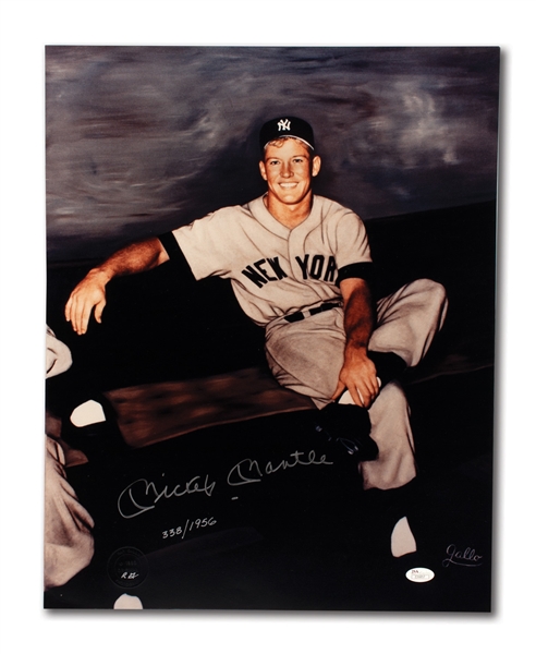 MICKEY MANTLE AUTOGRAPHED LARGE FORMAT (16x20) LIMITED EDITION RAY GALLO PHOTO PRINT