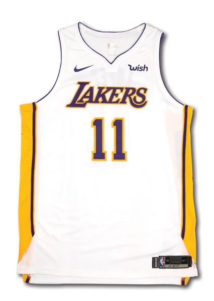 2017-18 BROOK LOPEZ LOS ANGELES LAKERS GAME WORN SUNDAY WHITES JERSEY