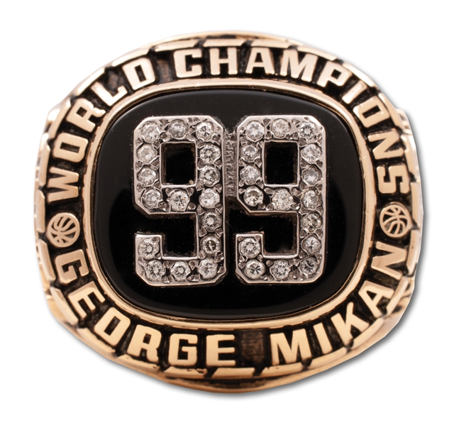 GEORGE MIKANS #99 MINNEAPOLIS LAKERS 5-TIME NBA CHAMPIONS 14K GOLD RING - ONLY ONE EVER ISSUED (MIKAN FAMILY & DAVID STERN LOAS)