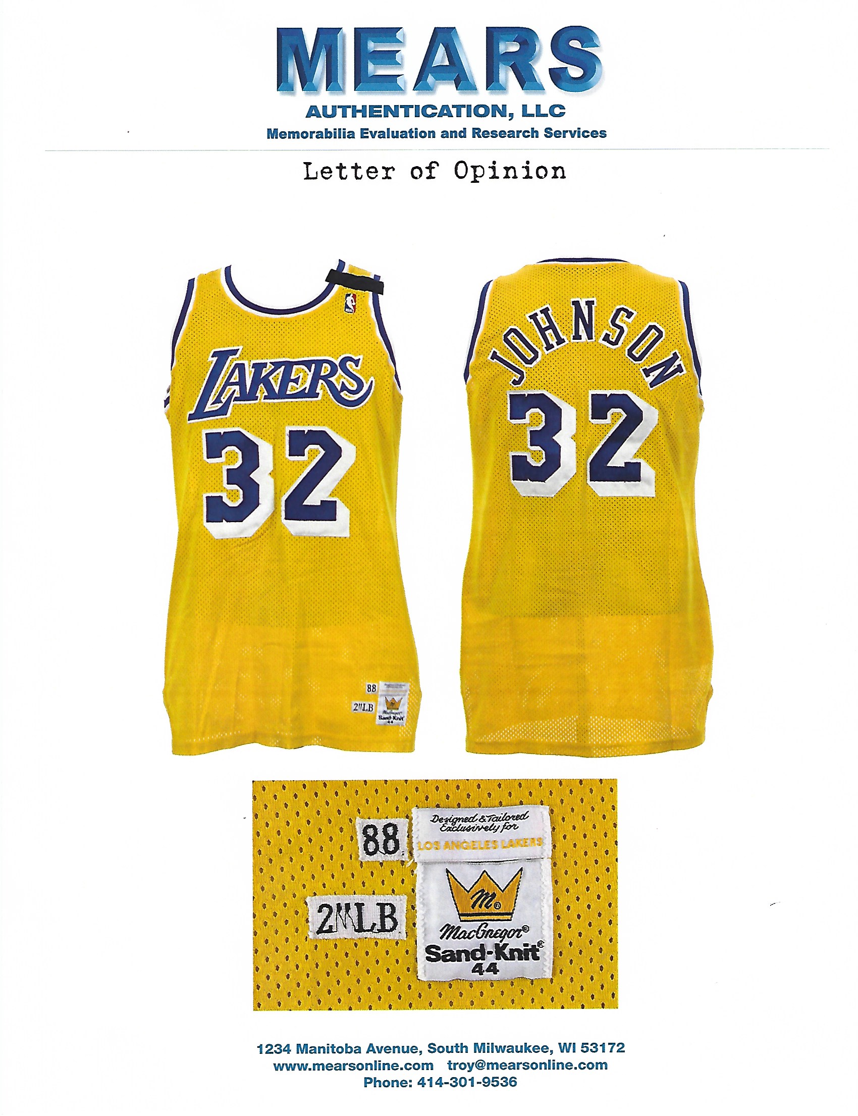 Vintage 1980's Los Angeles Lakers 'Magic Johnson' Stitched Sand-Knit Jersey Sz. M