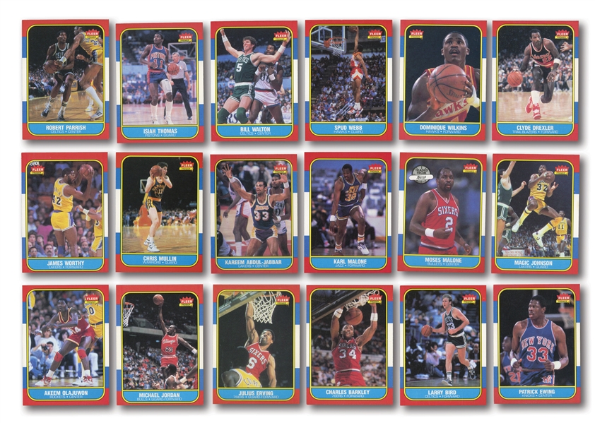 1986-87, 1987-88 AND 1988-89 FLEER BASKETBALL COMPLETE SETS WITH MICHAEL JORDAN ROOKIE (PLUS TWO STICKER SETS)