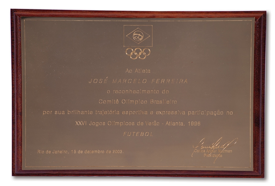 ZE MARIAS 1996 ATLANTA OLYMPIC GAMES BRAZIL NATIONAL TEAM AWARD PRESENTED BY BRAZILIAN OLYMPIC COMMITTEE (CBF COORDINATOR LOA)