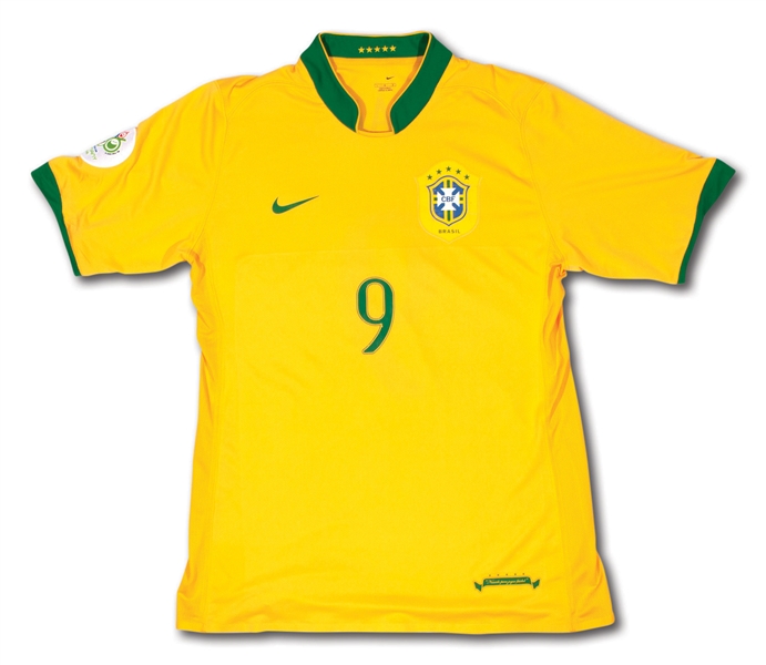 2006 RONALDO FIFA WORLD CUP MATCH WORN BRAZIL #9 JERSEY (BRAZIL TECHNICAL COORDINATOR LOA)