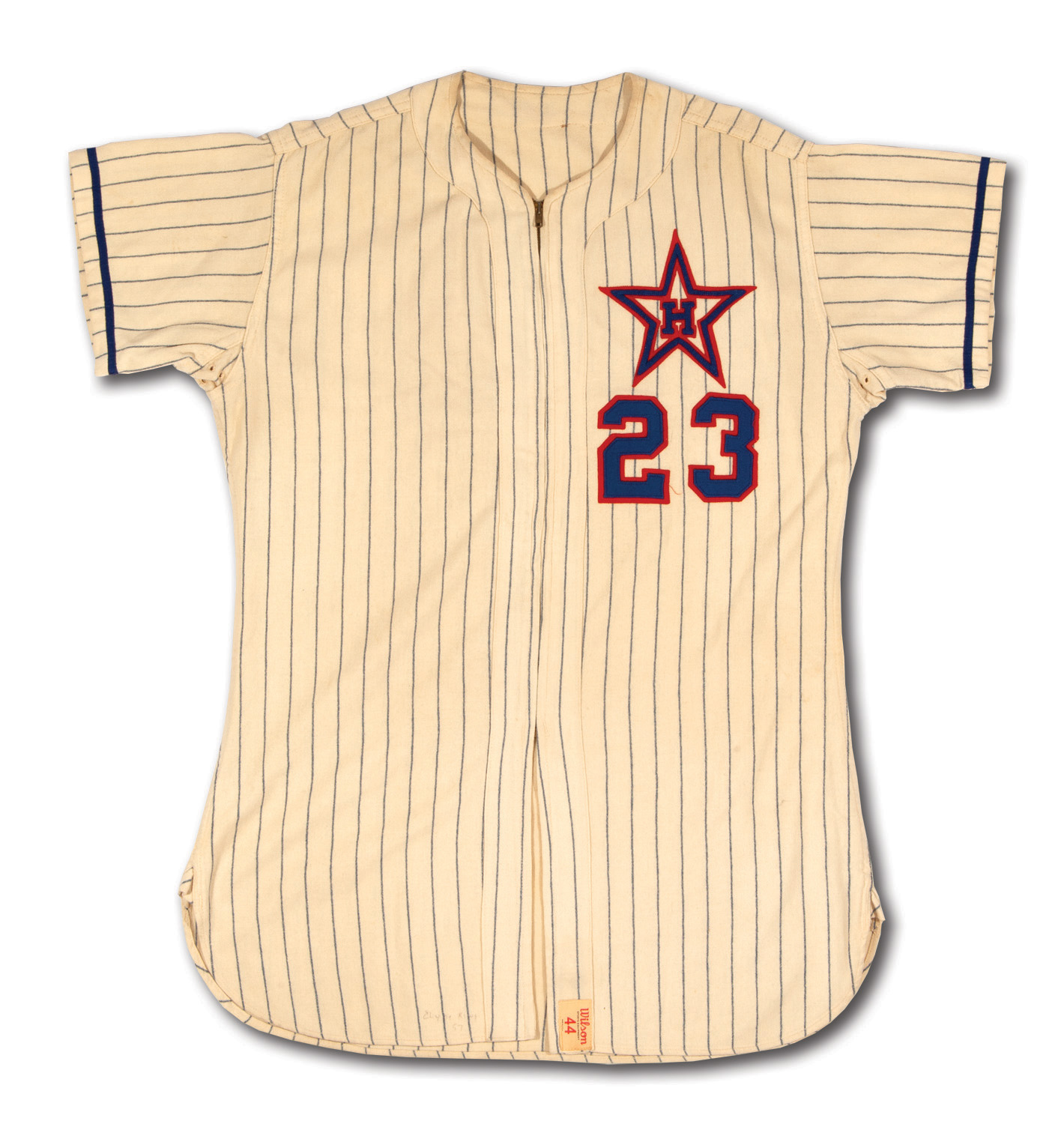 Lot Detail - 1957 CLYDE KING HOLLYWOOD STARS (PCL) GAME WORN #23 HOME  MANAGER'S JERSEY (EX-DOBBINS COLLECTION)