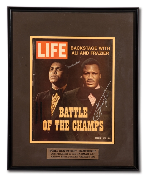 MUHAMMAD ALI AND JOE FRAZIER DUAL-SIGNED 3/5/1971 LIFE MAGAZINE ("FIGHT OF THE CENTURY" ISSUE)