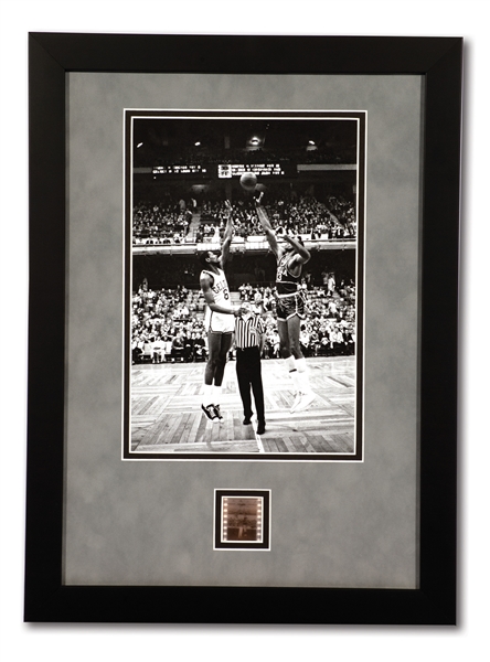11/7/1959 WILT CHAMBERLAIN VS. BILL RUSSELL OPENING TIP GICLEE PHOTO FROM THEIR FIRST CAREER MATCHUP WITH THE ORIGINAL 1-OF-1 NEGATIVE FILM STRIP FROM HERB SCHARFMANS CAMERA (TypeZero COA)